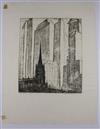 MARGARET LOWENGRUND Group of 5 etchings of New York.